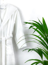 Load image into Gallery viewer, Unisex Hooded Bathrobe White
