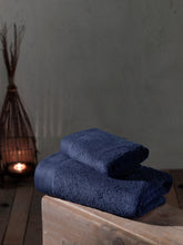 Load image into Gallery viewer, Navy Towel, Cotton Towel, Bath Towel, Hand Towel